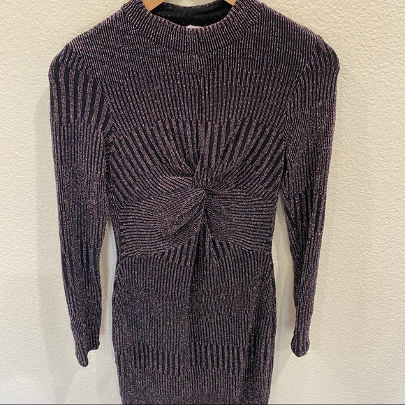 ASOS Dresses & Skirts - ASOS Bodycon glitter twist front black Dress